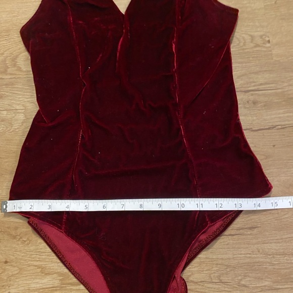 Elegant Velvet Burgundy Body Suit - Picture 9 of 12